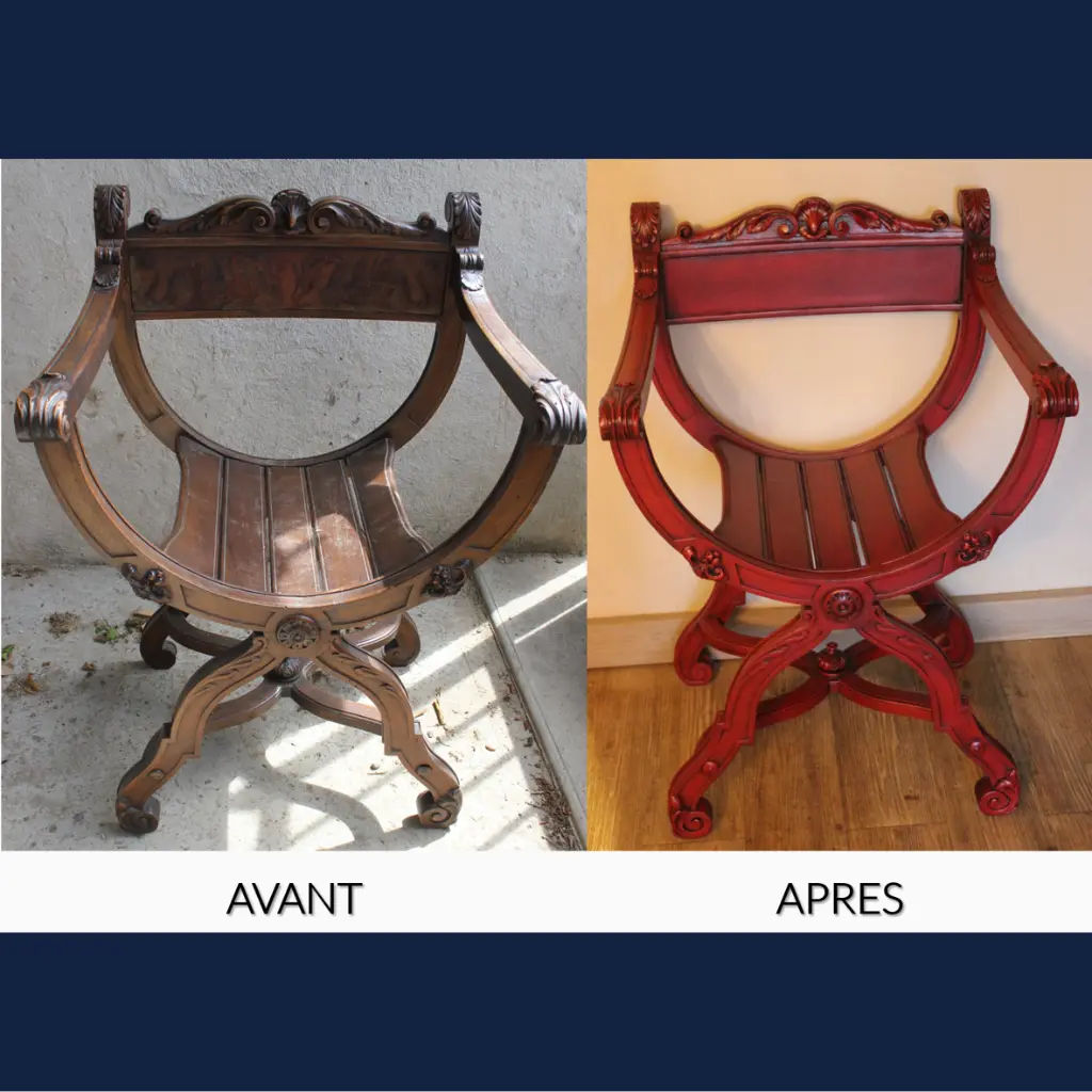 meuble peint peintre sur meuble atelier so creativ fauteuil dagobert rouge design baroque