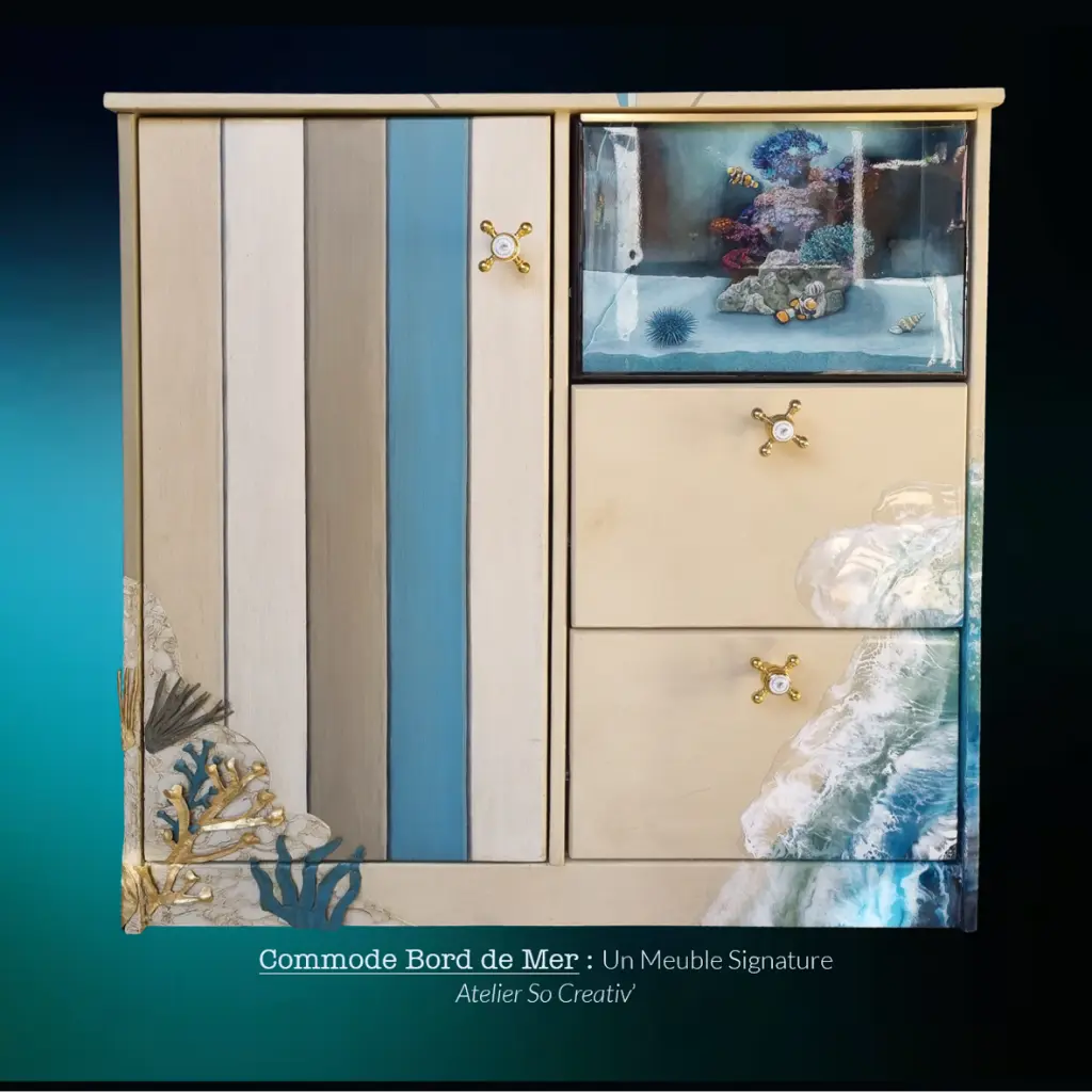 meuble peint peintre sur meuble atelier so creativ commode bord de mer plage vague resine signature aquarium 3.webp