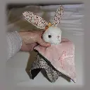 doudou enfant cadeau couture fait main lapin rose