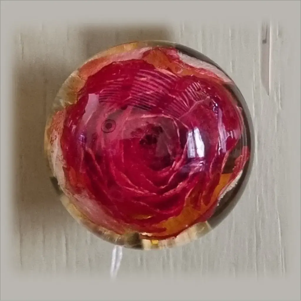 Furniture Knob - Orange Rose