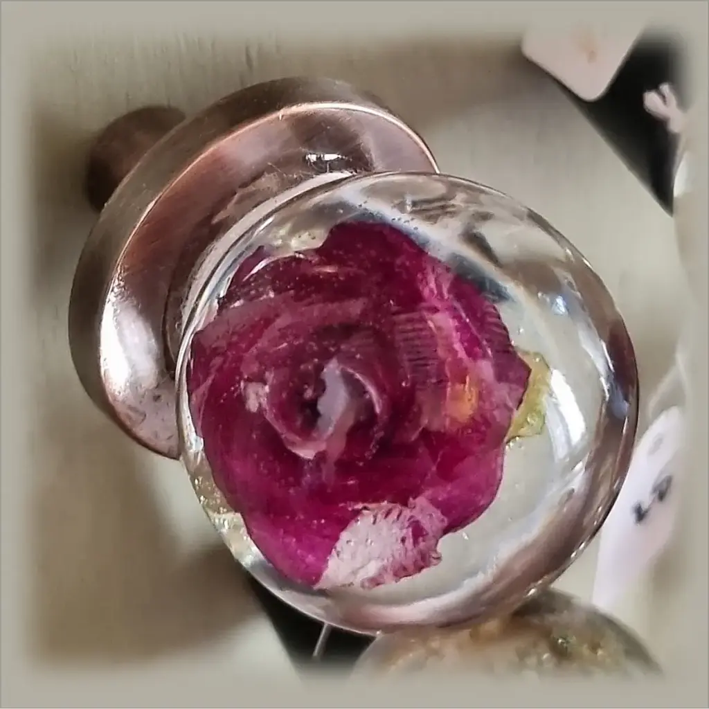 Bouton de meuble - Rose & blanc