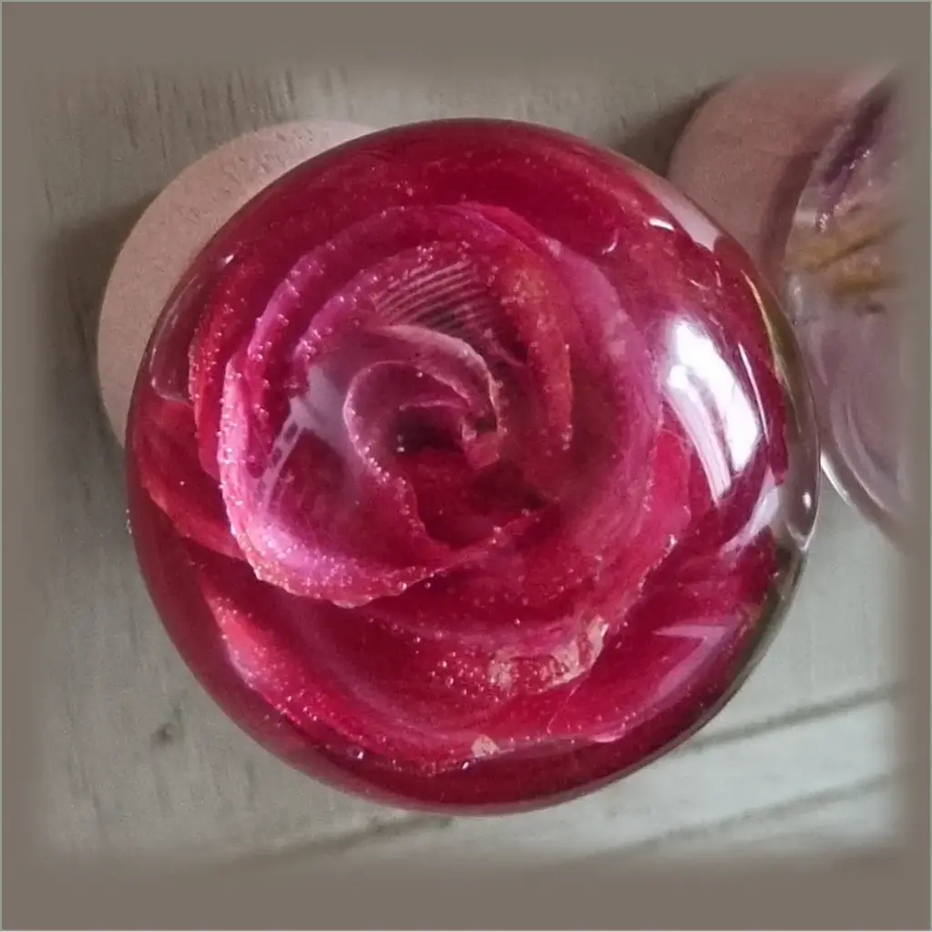 Bouton de meuble - Rose orange & rose