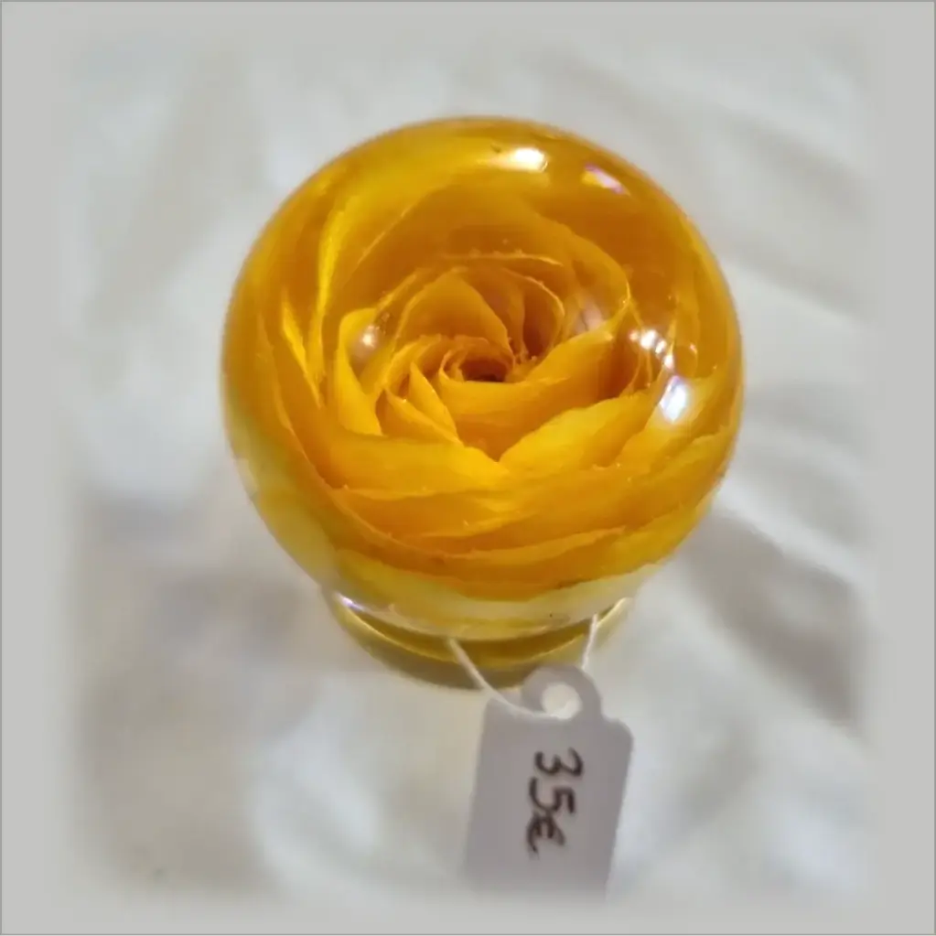 Bouton de meuble - Rose jaune