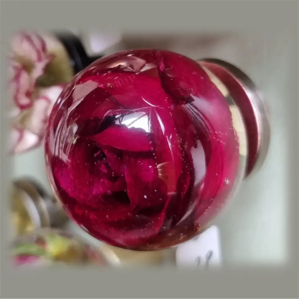 Bouton de meuble - Rose rouge