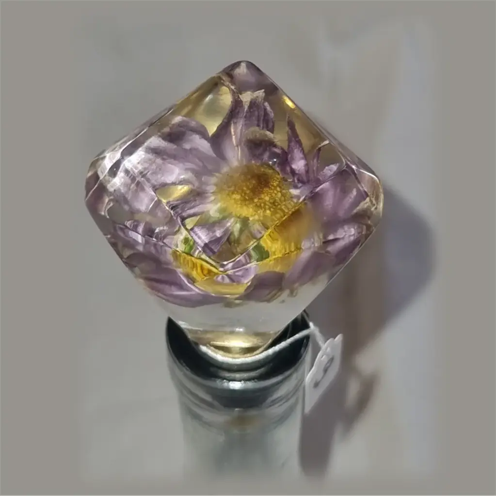 Bouchon diamant - marguerite mauve