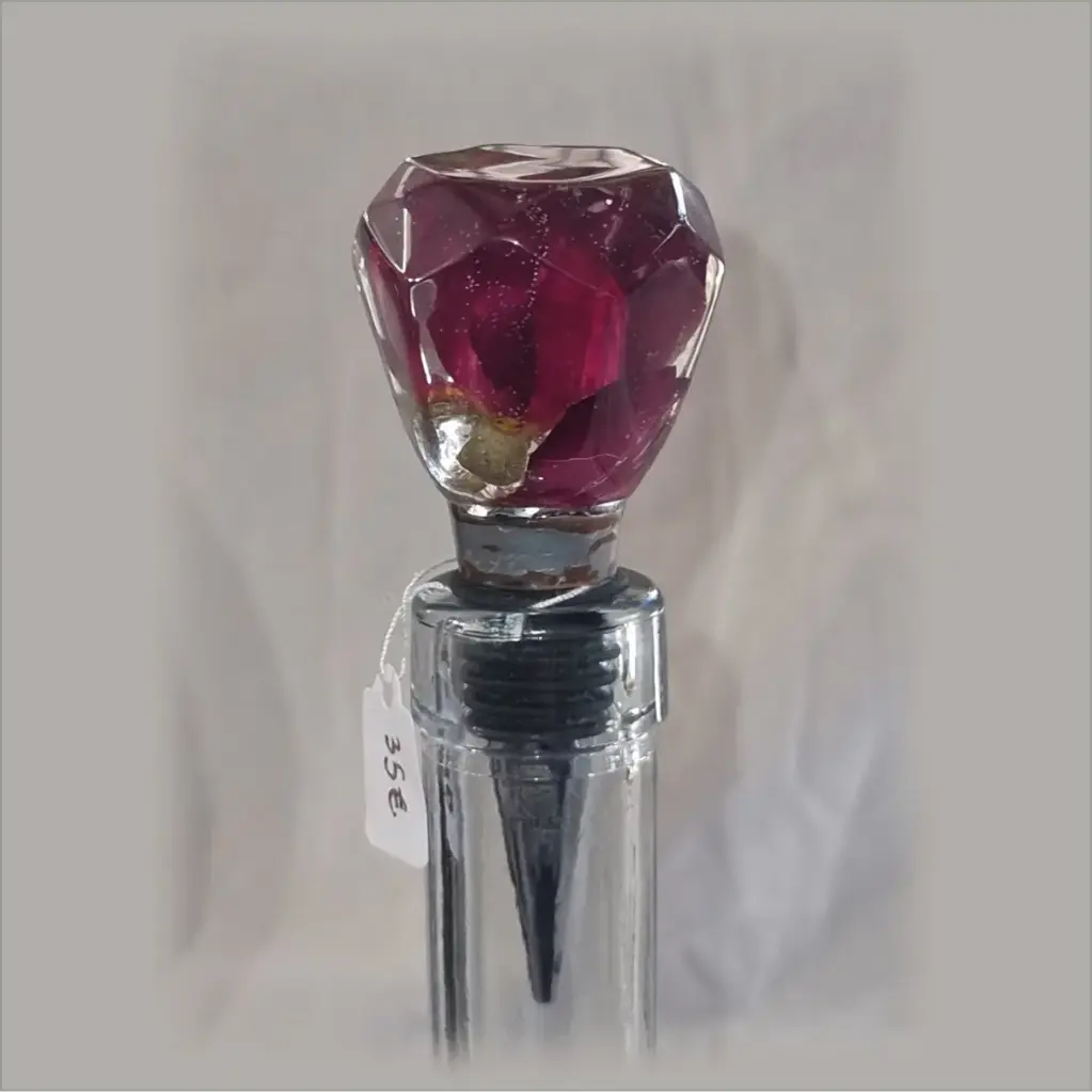 Bouchon diamant - Rose rouge