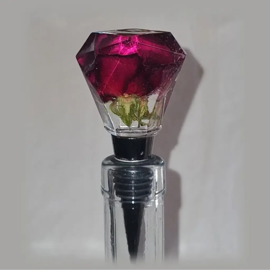 Bouchon diamant - Rose rouge