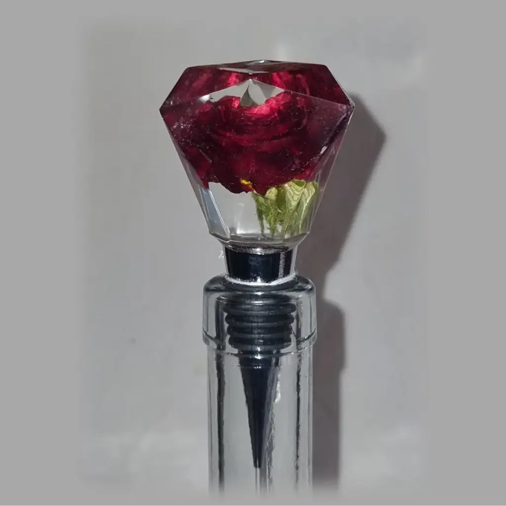 Bouchon diamant - Rose rouge