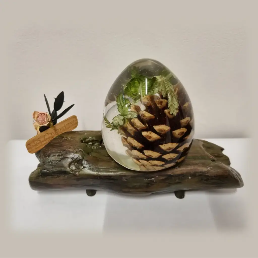 Pine Cone & Driftwood Lamp