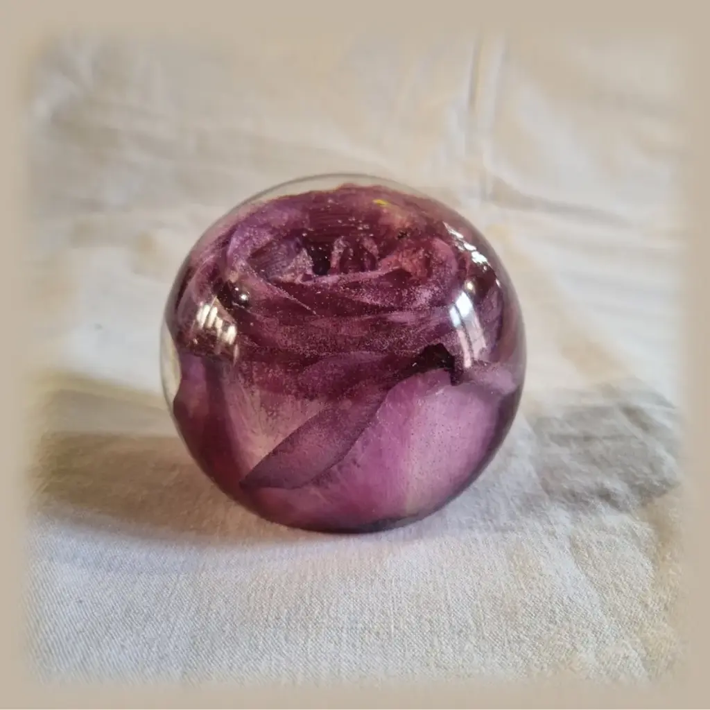 Purple Rose in Resin