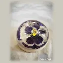 Purple & White Pansy Paperweight